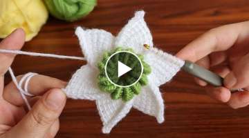 Super Easy Crochet Tunisian Knitting Flower 