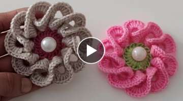 Super easy crochet flower pattern for beginners 