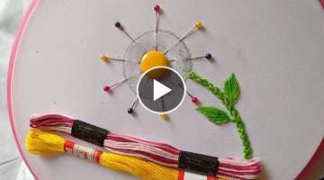 Very Easy Hand Embroidery flower design trick | 3d Hand Embroidery flower design idea
