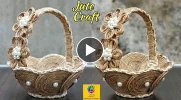 DIY Flower Basket with Jute Rope and Cardboard