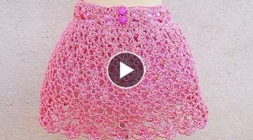 Crochet flower skirt for girls #crochet #crochetskirt
