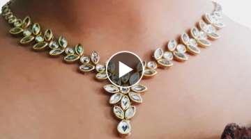 HOW TO MAKE A KUNDAN NECKLACE FOR HOME PARTY SUIT