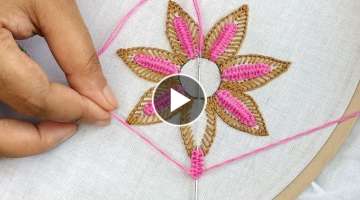 Super Unique Flower Embroidery Tutorial,Hand Embroidery for Beginner,Easy Flower Sewing Tip & Tri...