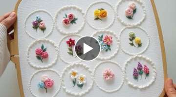  12 flower embroidery