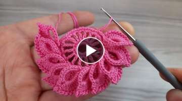 Wonderful Flower Pattern Crochet Lace Detailed Description Tutorial for Beginners