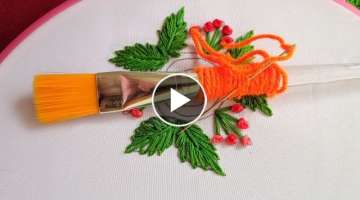 Very Easy Hand Embroidery Flower design trick 